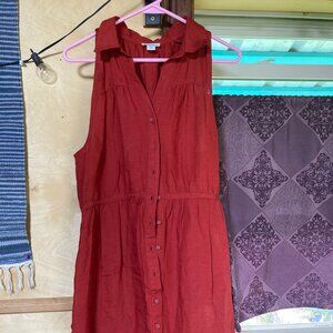 Sundance red linen dress